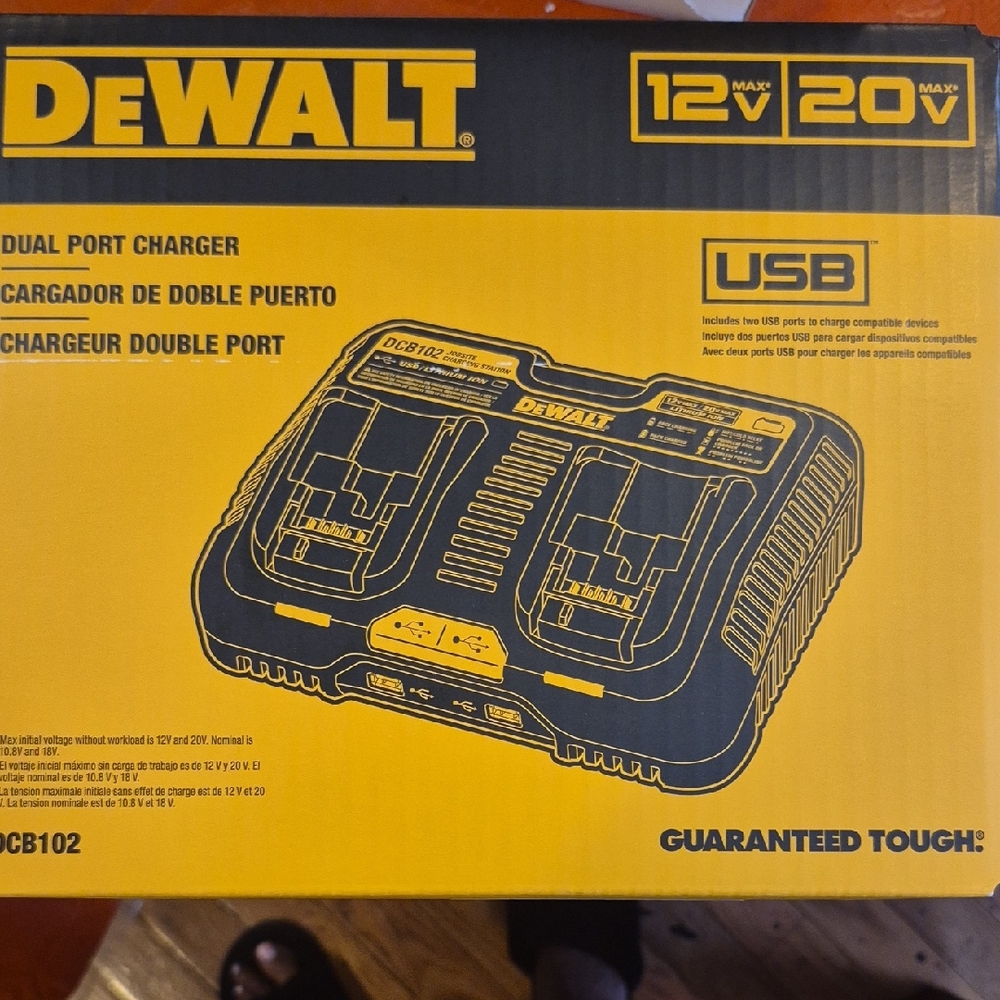 NEW. Black Dual Port Charger for 12V/20V Batteries